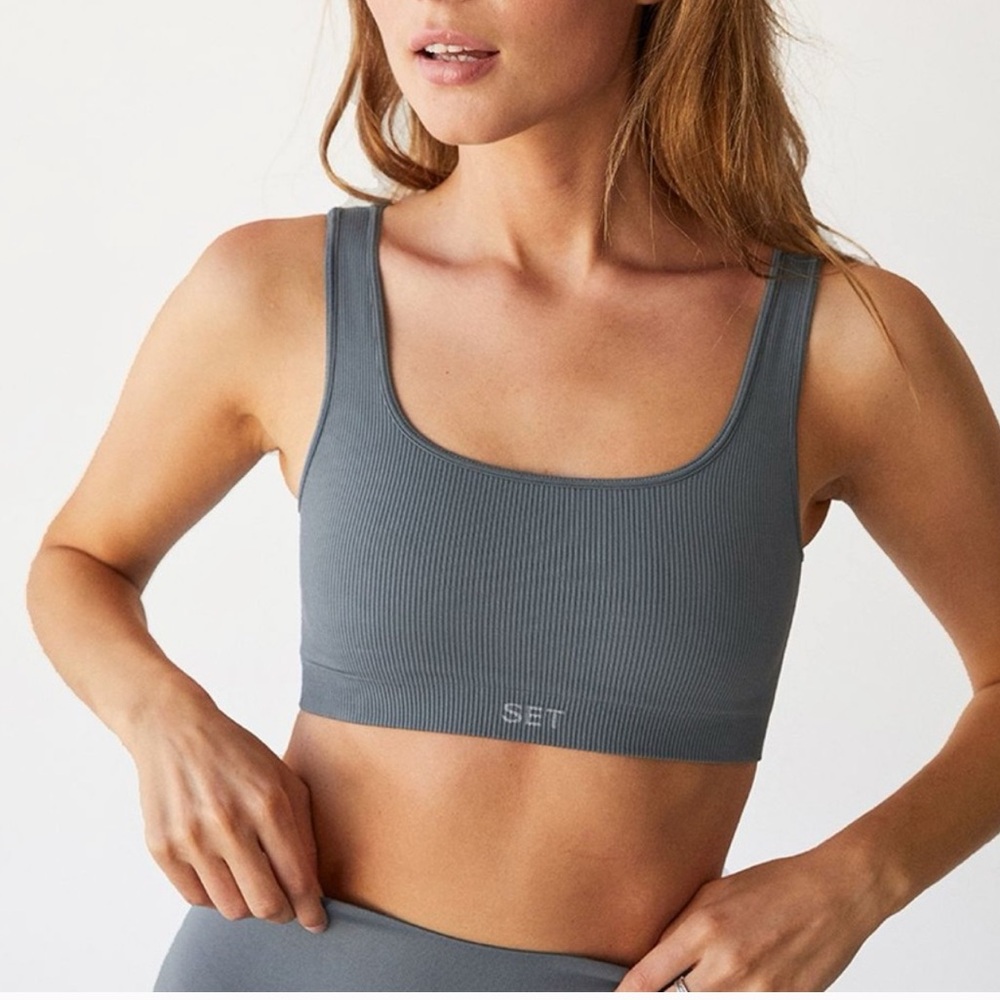 SET Active Sculptflex Box Cut Bra - Charcoal Gray XS